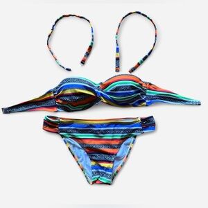 Colorful Striped two piece Bikini Set small